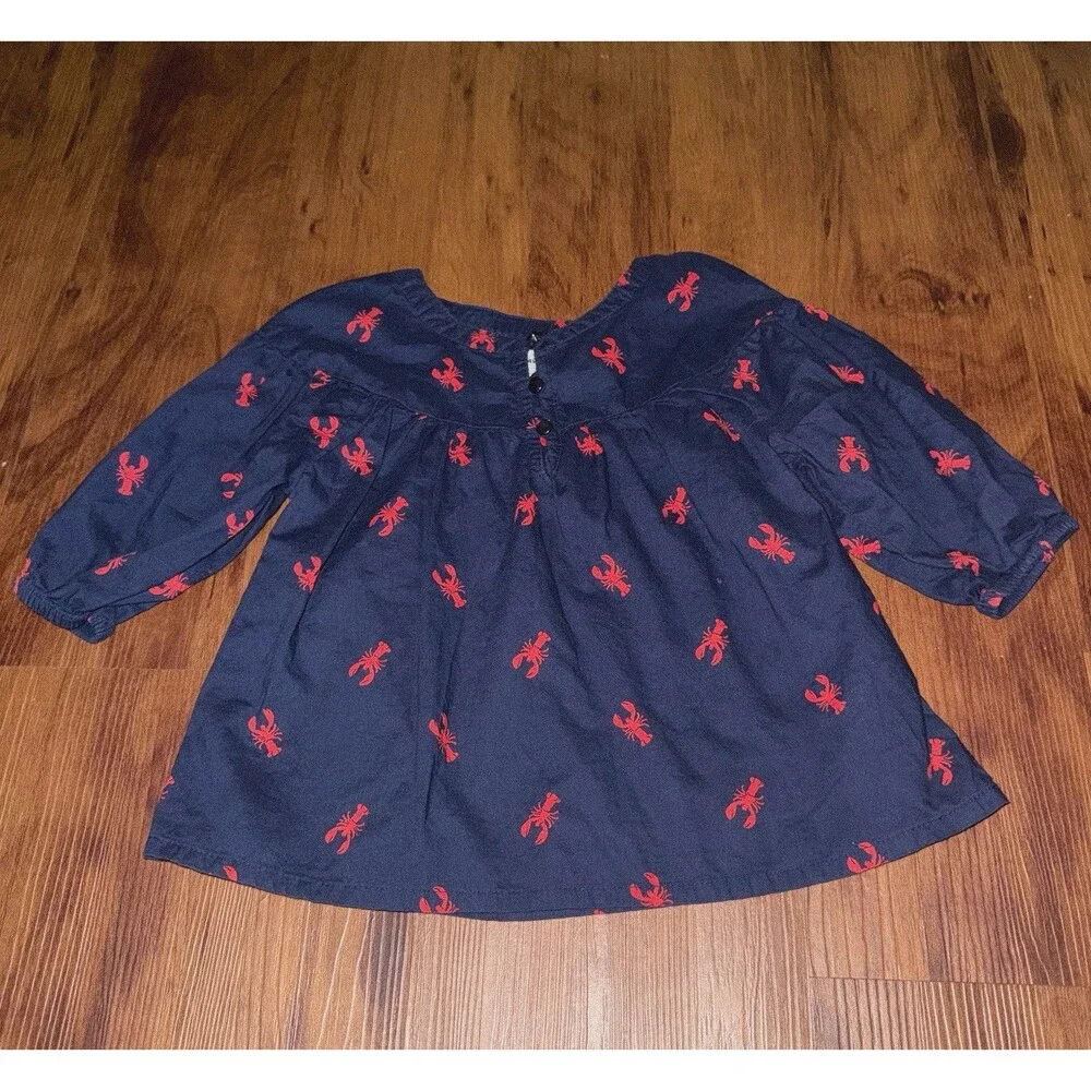 Old Navy Girls 4T Lobster Print Peasant Blouse